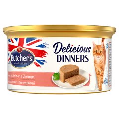 Butcher's Delicious Dinners Karma dla kotów mus z łososiem i krewetkami 85 g