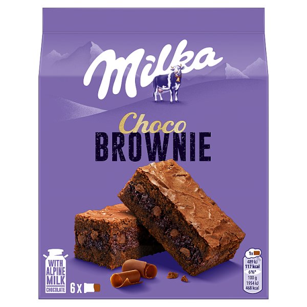 Milka Choco Brownie Ciastka z czekoladą i kawałkami czekolady mlecznej 150 g (6 sztuk)