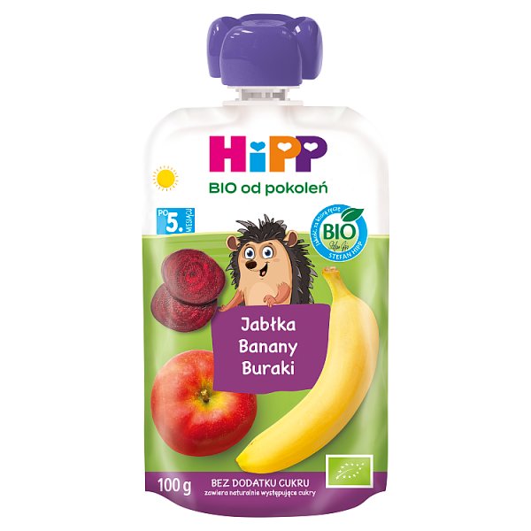 HiPP BIO Mus owocowo-warzywny jabłka banany buraki po 5. miesiącu 100 g