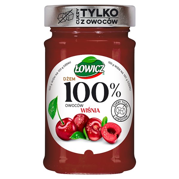 Łowicz Dżem 100 % owoców wiśnia 210 g