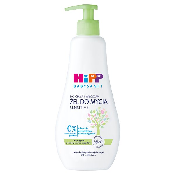 HiPP Babysanft Sensitive Żel do mycia do ciała i włosów 400 ml