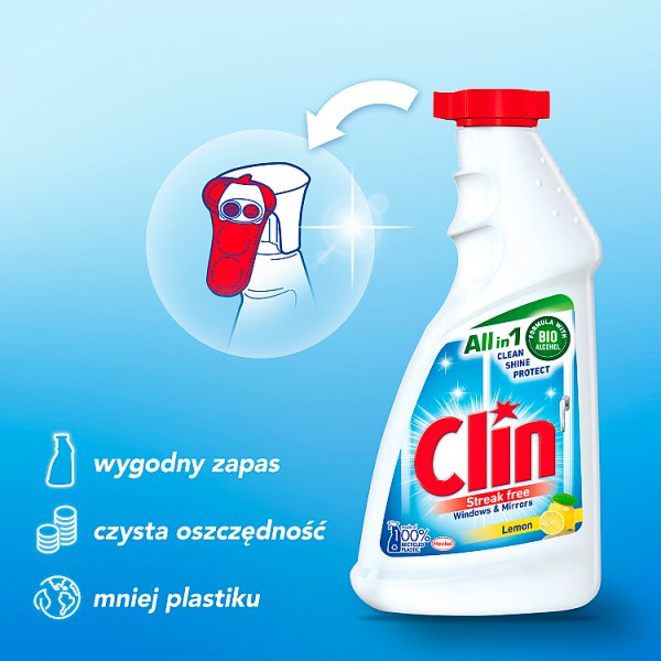 Clin Lemon Płyn do mycia powierzchni szklanych 500 ml
