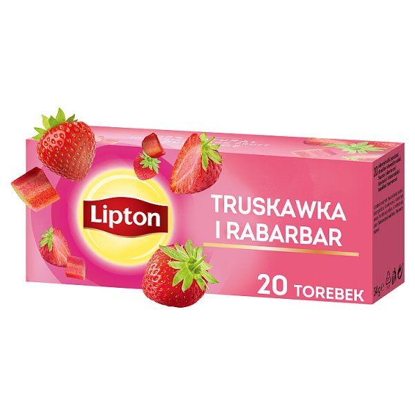 Lipton Herbatka owocowa truskawka i rabarbar 32 g (20 torebek)