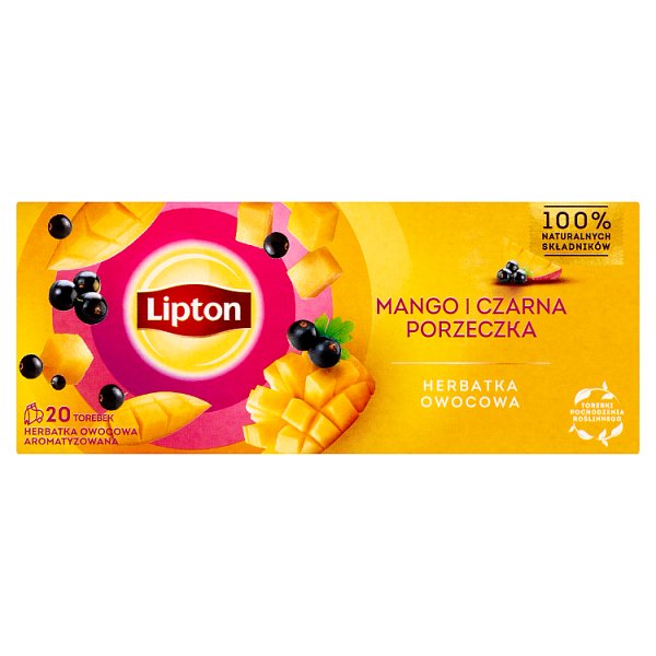 Lipton Herbatka owocowa mango i czarna porzeczka 34 g (20 torebek)