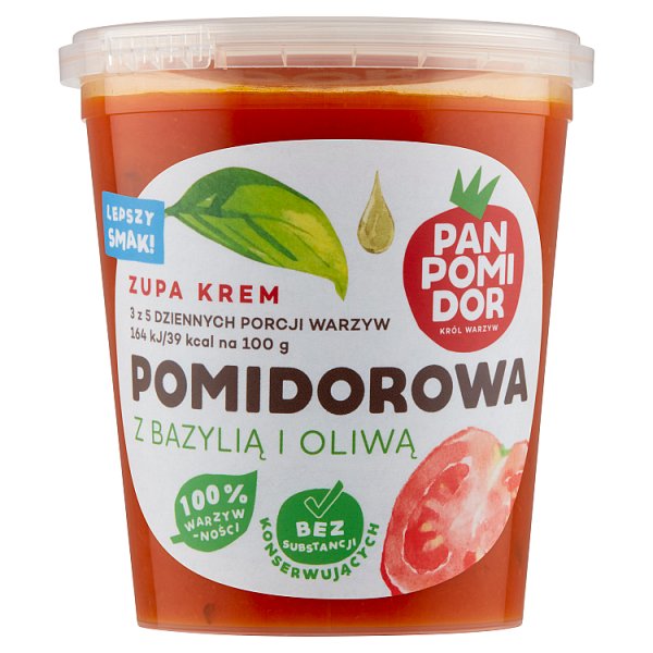 Pan Pomidor Zupa krem pomidorowa z bazylią i oliwą 400 g