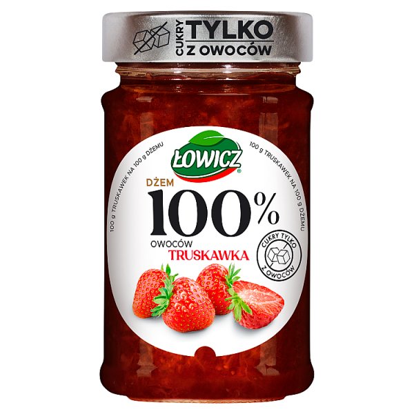 Łowicz Dżem 100 % owoców truskawka 210 g