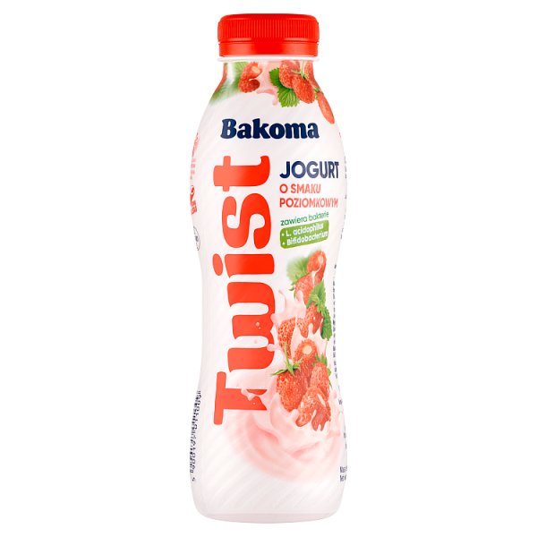 Bakoma Twist Jogurt o smaku poziomkowym 370 g