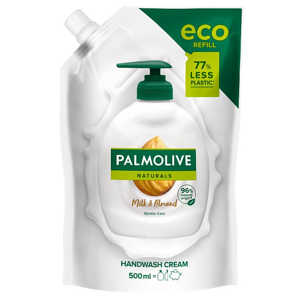 Palmolive Naturals Milk &amp; Almond (Mleko i Migdał) Kremowe mydło do rąk w płynie zapas, 500 ml