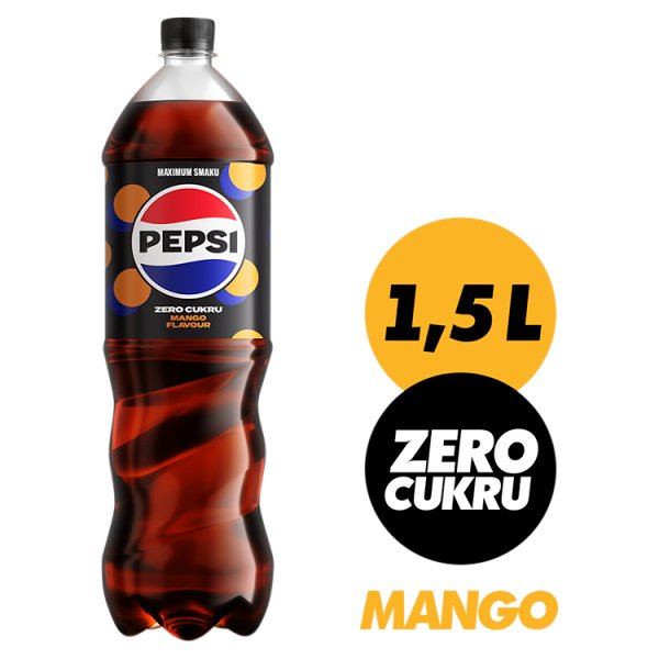 Pepsi-Cola Zero cukru Napój gazowany typu cola o smaku mango 1,5 l