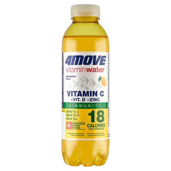 4Move Vitamin Water Immunity Napój niegazowany o smaku limonkowo-cytrynowym 556 ml