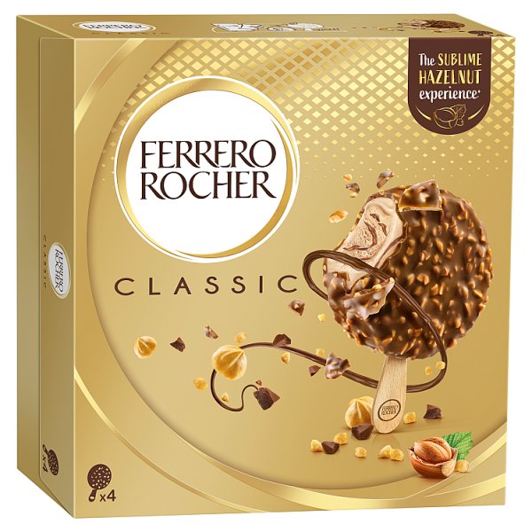 Ferrero Rocher Classic Lody o smaku orzechów laskowych 280 ml (4 sztuki)