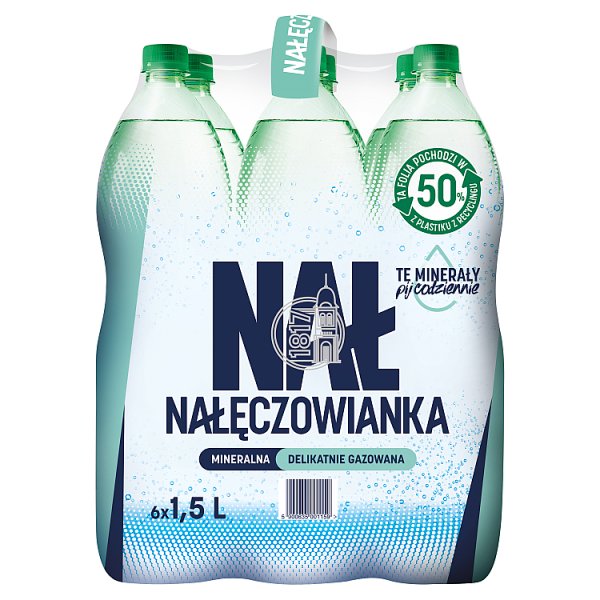 Nałęczowianka Naturalna woda mineralna delikatnie gazowana 6 x 1,5 l