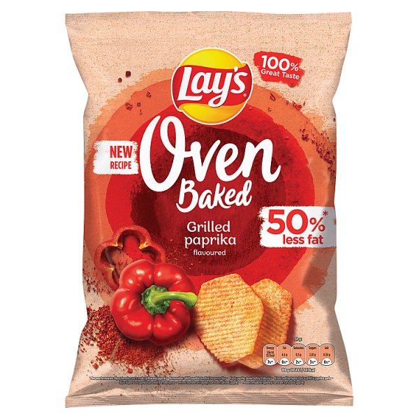 Lay&#039;s Oven Baked Pieczone formowane chipsy ziemniaczane o smaku grillowanej papryki 110 g