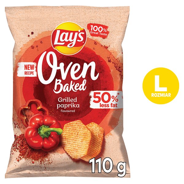 Lay&#039;s Oven Baked Pieczone formowane chipsy ziemniaczane o smaku grillowanej papryki 110 g