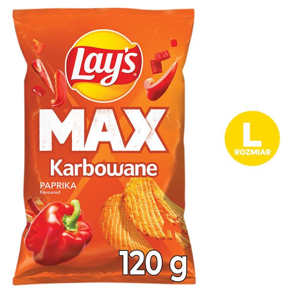 Lay&#039;s Max Chipsy ziemniaczane karbowane o smaku papryki 120 g