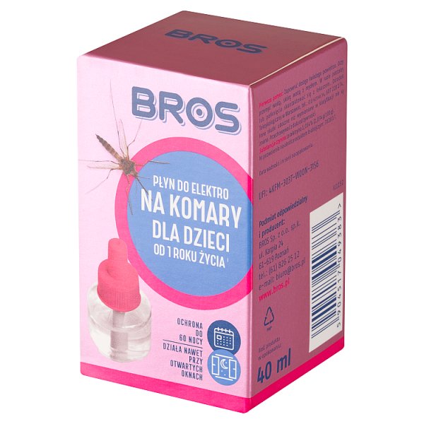 Bros Płyn do elektro na komary dla dzieci od 1 roku życia 40 ml