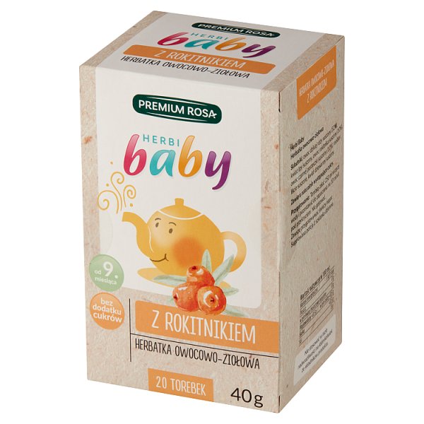 Premium Rosa Herbi Baby Herbatka owocowo-ziołowa z rokitnikiem 40 g (20 x 2 g)