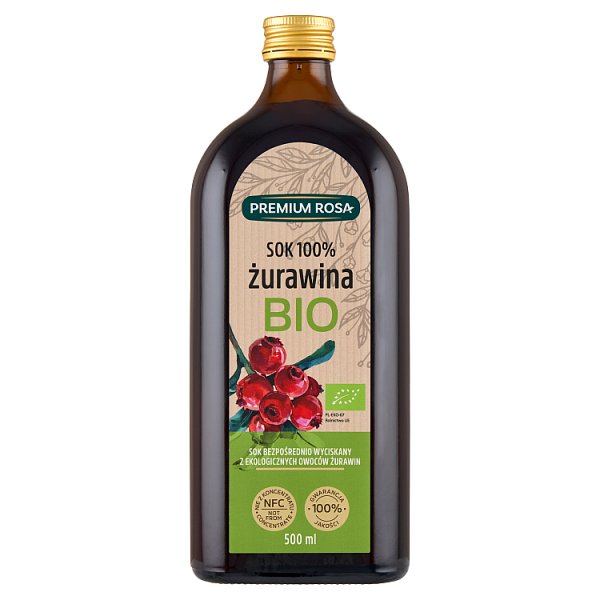 Premium Rosa Sok 100 % żurawina bio 500 ml