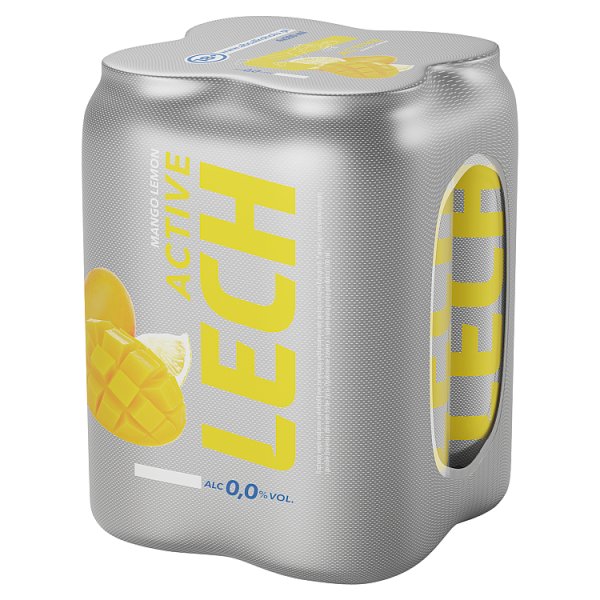 Lech Active Piwo bezalkoholowe o smaku mango i cytryny 2 l (4 x 0,5 l)