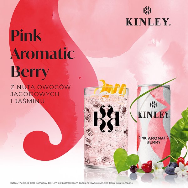 Kinley Pink Aromatic Berry Napój gazowany 250 ml