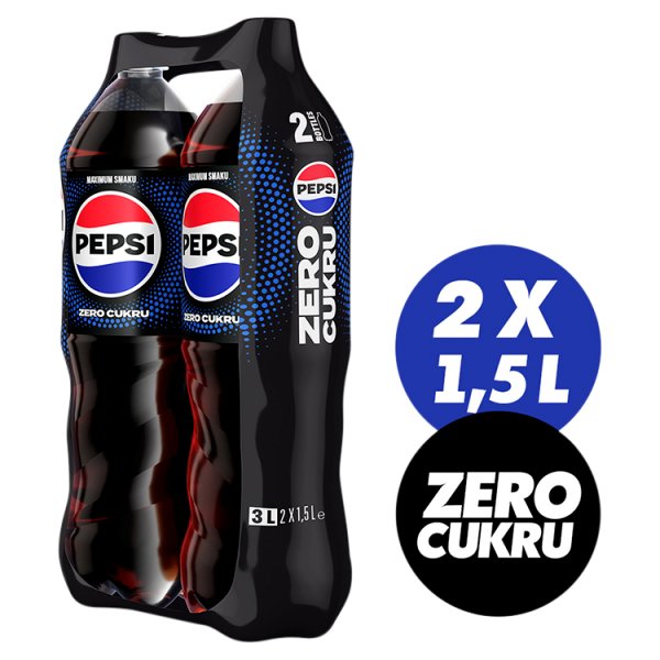 Pepsi-Cola Zero cukru Napój gazowany o smaku cola 3 l (2 x 1,5 l)