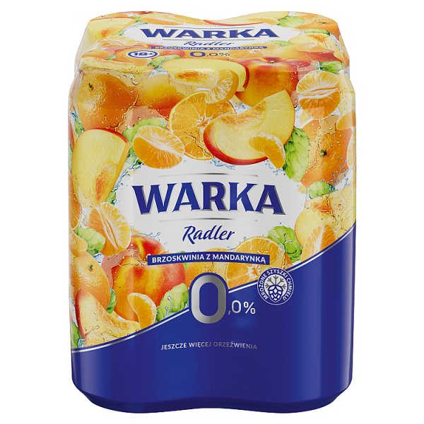 Warka Radler Bezalkoholowy napój piwny brzoskwinia z mandarynką 4 x 500 ml