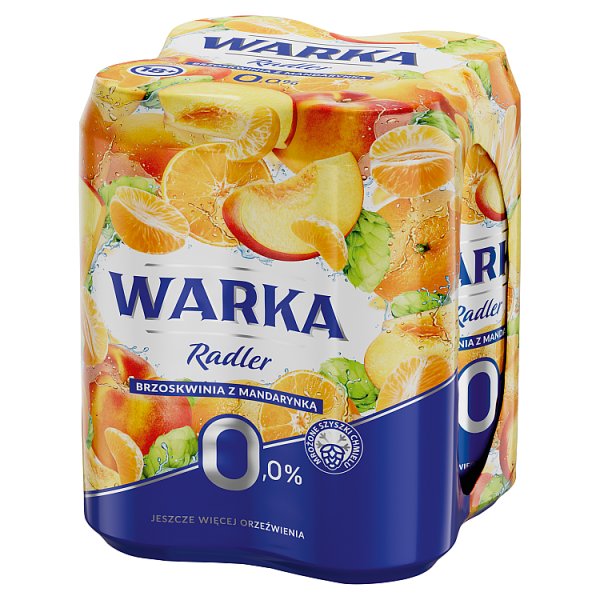 Warka Radler Bezalkoholowy napój piwny brzoskwinia z mandarynką 4 x 500 ml