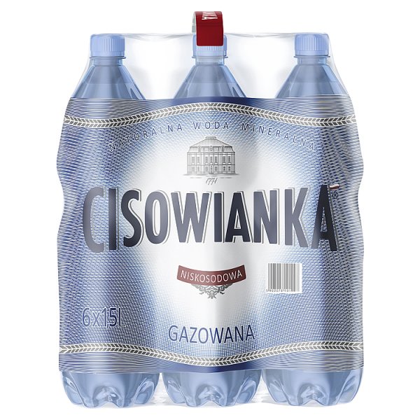 Cisowianka Naturalna woda mineralna gazowana niskosodowa 6 x 1,5 l