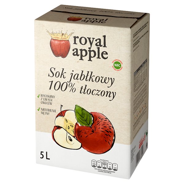 Royal apple Sok jabłkowy 100 % tłoczony 5 l