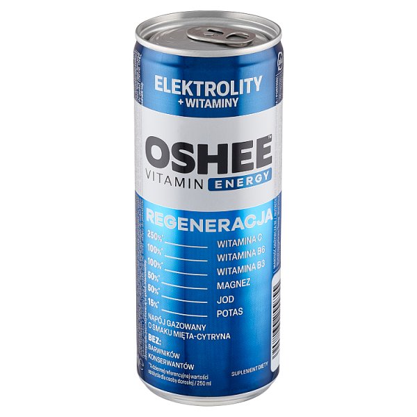 Oshee Vitamin Energy Suplement diety napój gazowany o smaku mięta-cytryna 250 ml