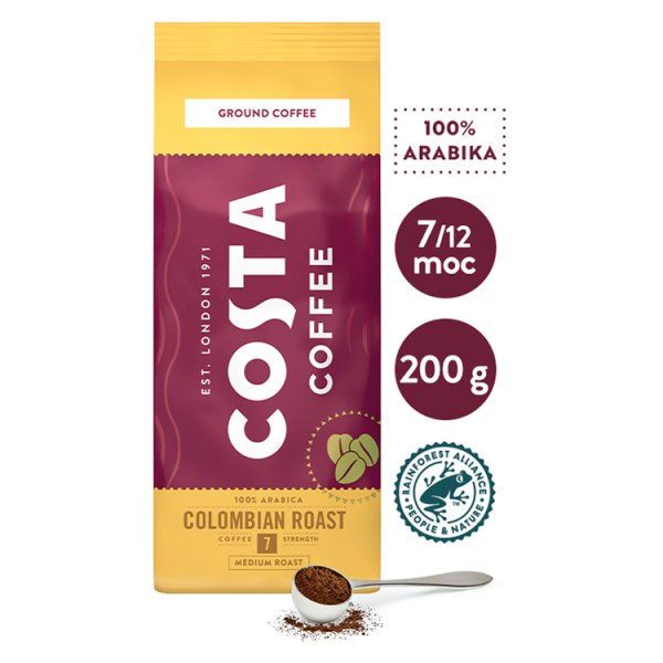 COSTA COFFEE Colombian Roast Medium Roast Kawa palona mielona 200 g