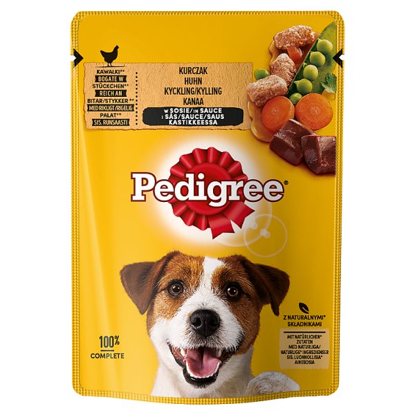 Pedigree Mokra karma dla dorosłych psów kawałki bogate w kurczak w sosie 100 g