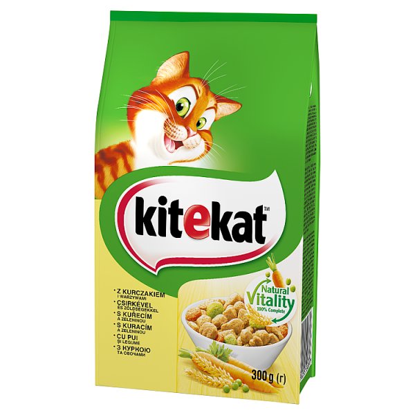 Kitekat Sucha karma dla dorosłych kotów z kurczakiem i warzywami 300 g