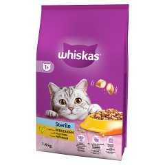 Whiskas Sterile Sucha karma dla dorosłych kotów z pysznym kurczakiem 1,4 kg