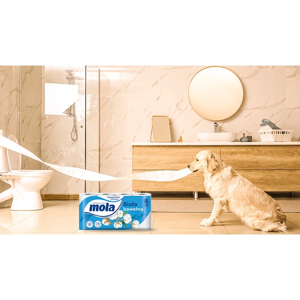 Mola White Papier toaletowy bawełniana biel 8 rolek