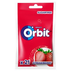 Orbit Strawberry Bezcukrowa guma do żucia 29 g (21 sztuk)