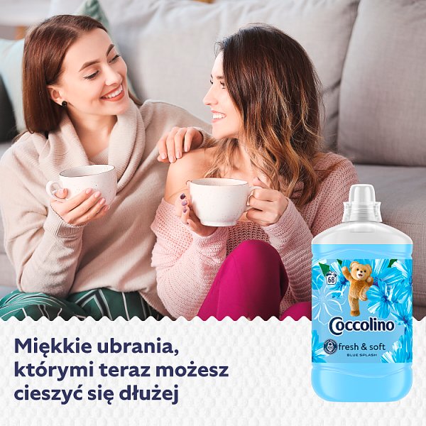 Coccolino Blue Splash Płyn do płukania tkanin koncentrat 1700 ml (68 prań)