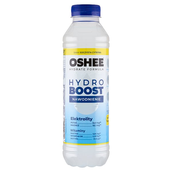 Oshee HydroBoost Napój izotoniczny niegazowany smak soczysta cytryna 555 ml