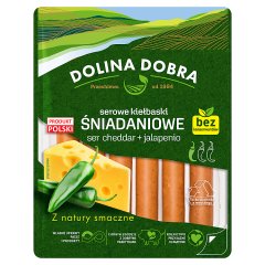 Dolina Dobra Serowe kiełbaski śniadaniowe ser cheddar + jalapenio 200 g