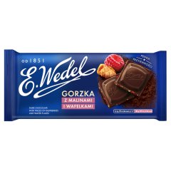 E. Wedel Czekolada gorzka z malinami i wafelkami 80 g