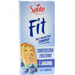 Ciastka Sante Fit bez cukru zbożowe z jagodą 