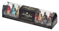 Praliny buteleczki z ciemnej czekolady z orginalnymi alkoholami buteleczki