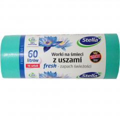 Stella Worki na śmieci z uszami FRESH - świeży zapach 60L 16szt