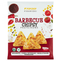 Chipsy Popcrop bezglutenowe zbożowo-proteinowe smak barbecue wege 