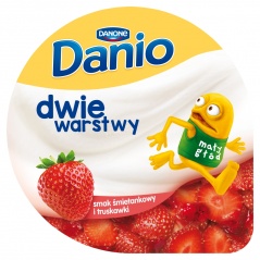 Danio serek homogenizowany o smaku śmietankowym z truskawkami 