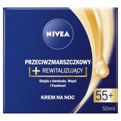 NIVEA Przeciwzmarszczkowy + rewitalizujący krem na noc 55+ 50ML