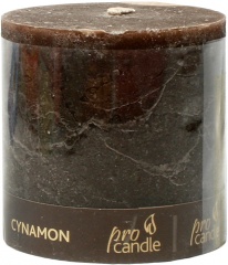 Świeca rustic walec brązowy 