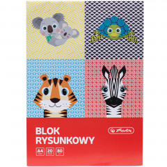 Blok rysunkowy herlitz a4 20 kartek biały cute animals 