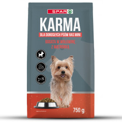 Karma dla psa Spar sucha bogata w wołowinę z wątróbką 750g 