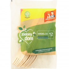 Widelce sarantis biodegradowalne zielony dom 12szt 